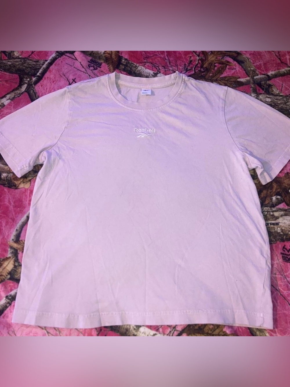 Reebok Men’s Light Purple Crew Neck T‑Shirt
